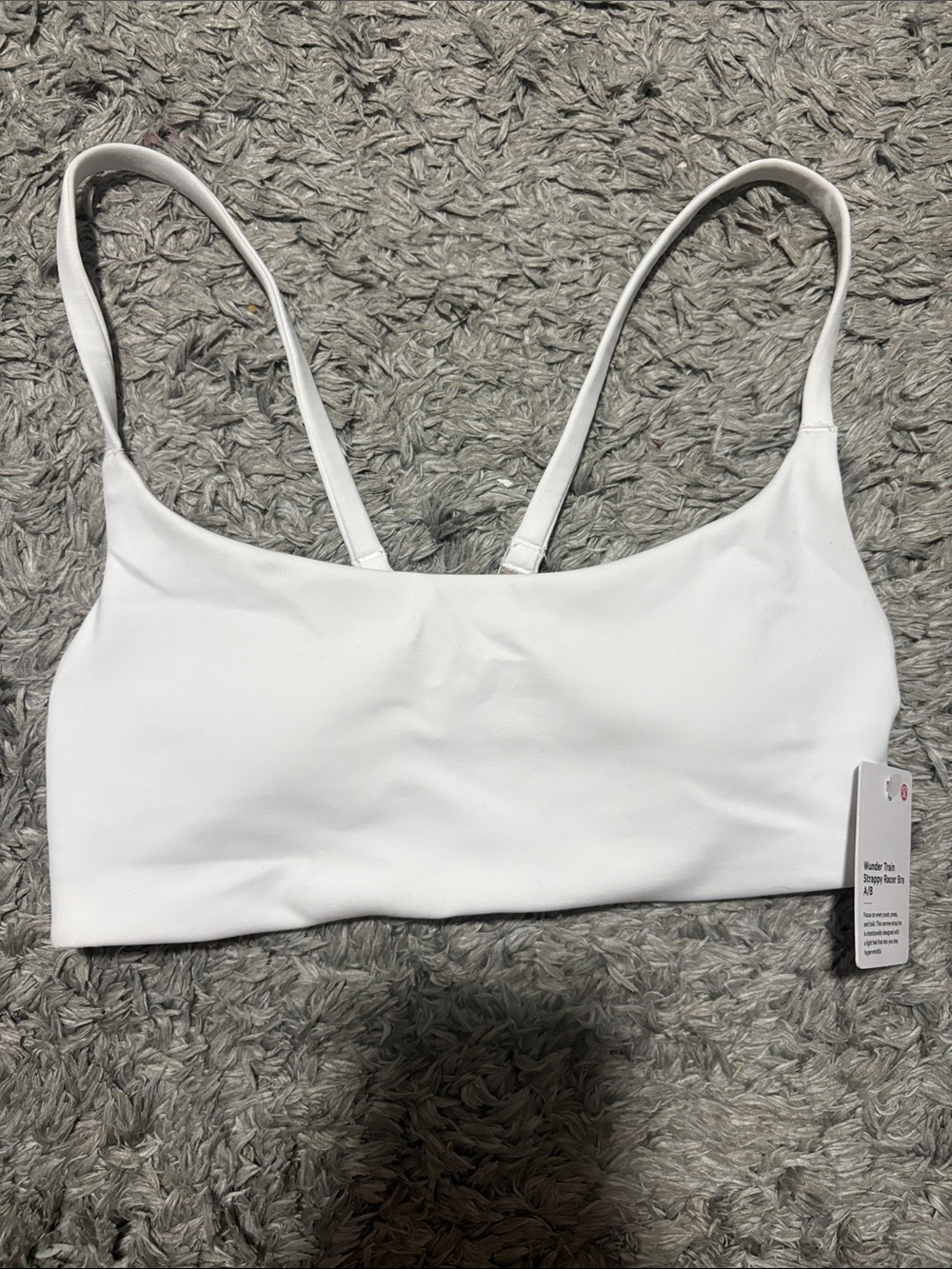 lululemon Wunder Train Strappy Racer Bra A/B White Size 2